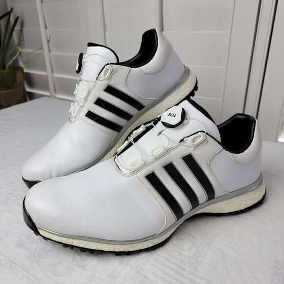 Adidas TOUR360 XT-SL BOA F34188 Spikeless White Black Mens Golf Shoes Size 11